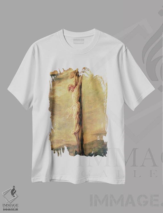 تیشرت طرح دار مسیح بر صلیب، حدود ۱۶۴۶، باروک اثر رمبرانت فان رَین | immage.ir