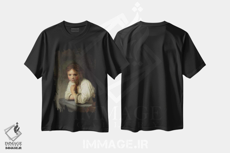 تیشرت طرح دار دختر در پنجره، ۱۶۴۵، باروک اثر رمبرانت فان رَین | immage.ir
