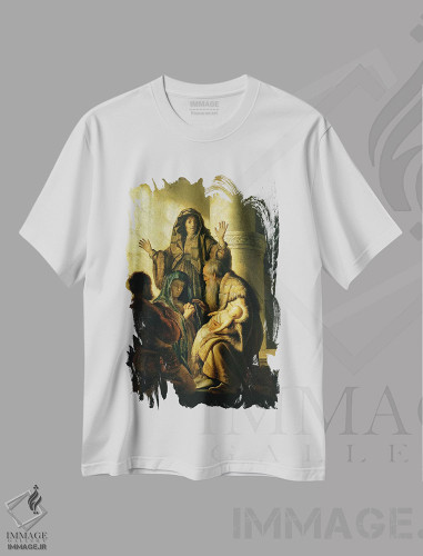 تیشرت طرح دار شمعون و حنا در معبد، حدود ۱۶۲۷، باروک اثر رمبرانت فان رَین | فروشگاه ایماژ