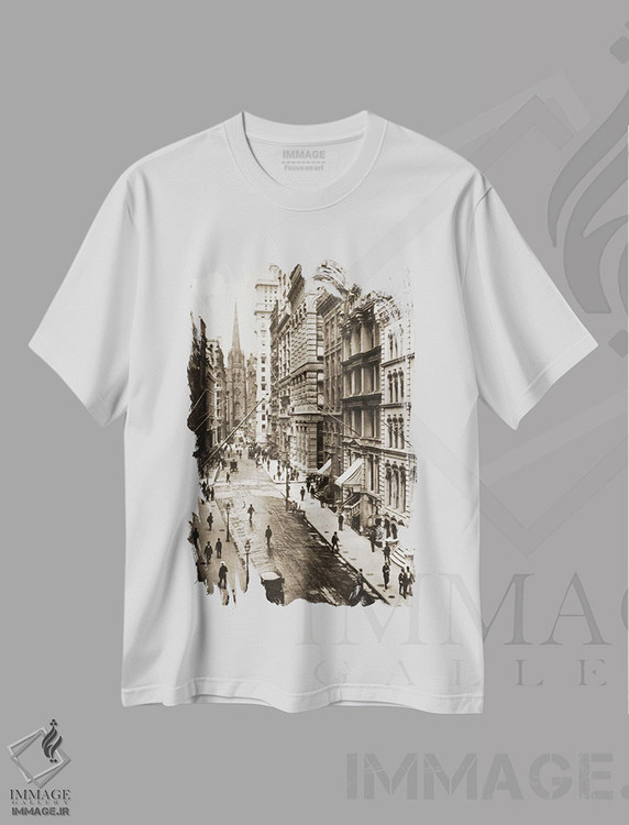 تیشرت طرح دار وال استریت، نیویورک، ۱۸۹۸، مدیوم اثر عکاس آمریکایی | immage.ir