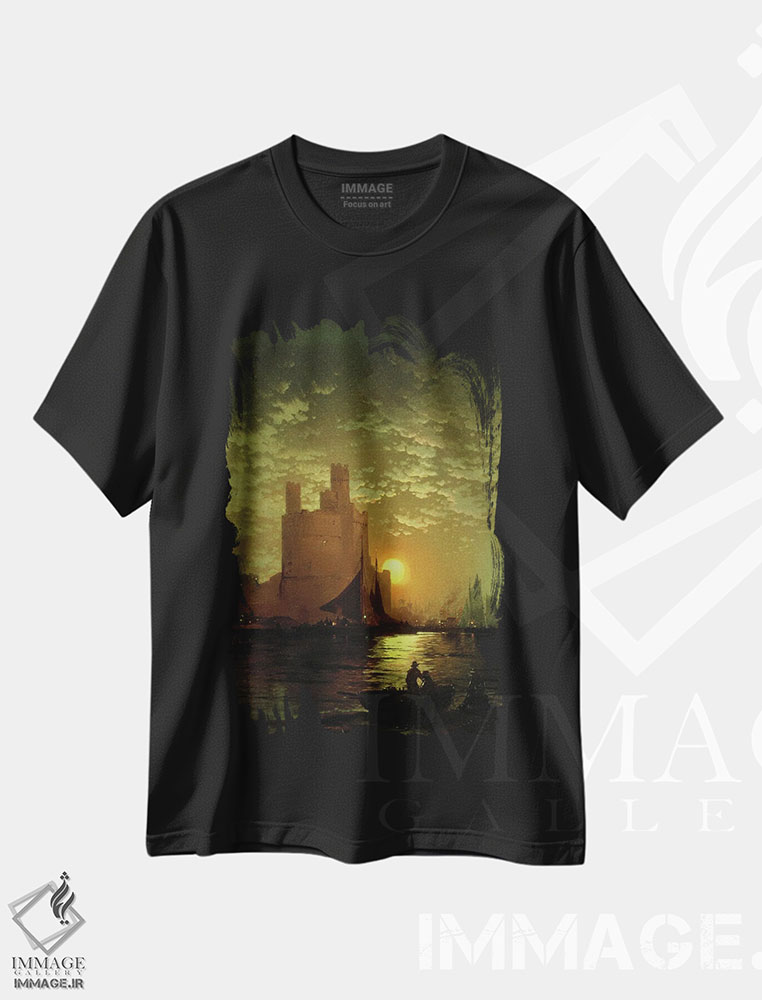 تیشرت طرح دار منظرهٔ مهتابی، هنر فاخر کلاسیک اثر ادوارد موران | immage.ir