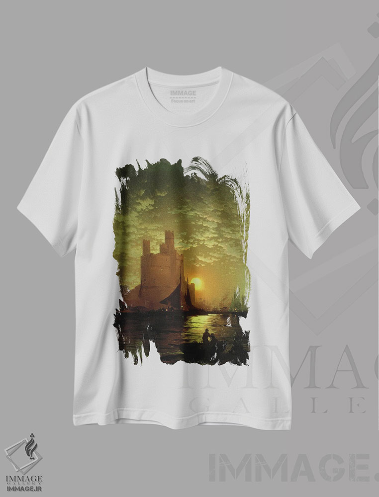 تیشرت طرح دار منظرهٔ مهتابی، هنر فاخر کلاسیک اثر ادوارد موران | فروشگاه ایماژ