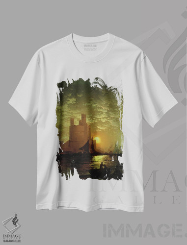 تیشرت طرح دار منظرهٔ مهتابی، هنر فاخر کلاسیک اثر ادوارد موران | فروشگاه ایماژ