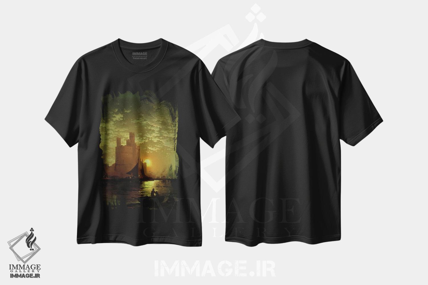 تیشرت طرح دار منظرهٔ مهتابی، هنر فاخر کلاسیک اثر ادوارد موران | immage.ir