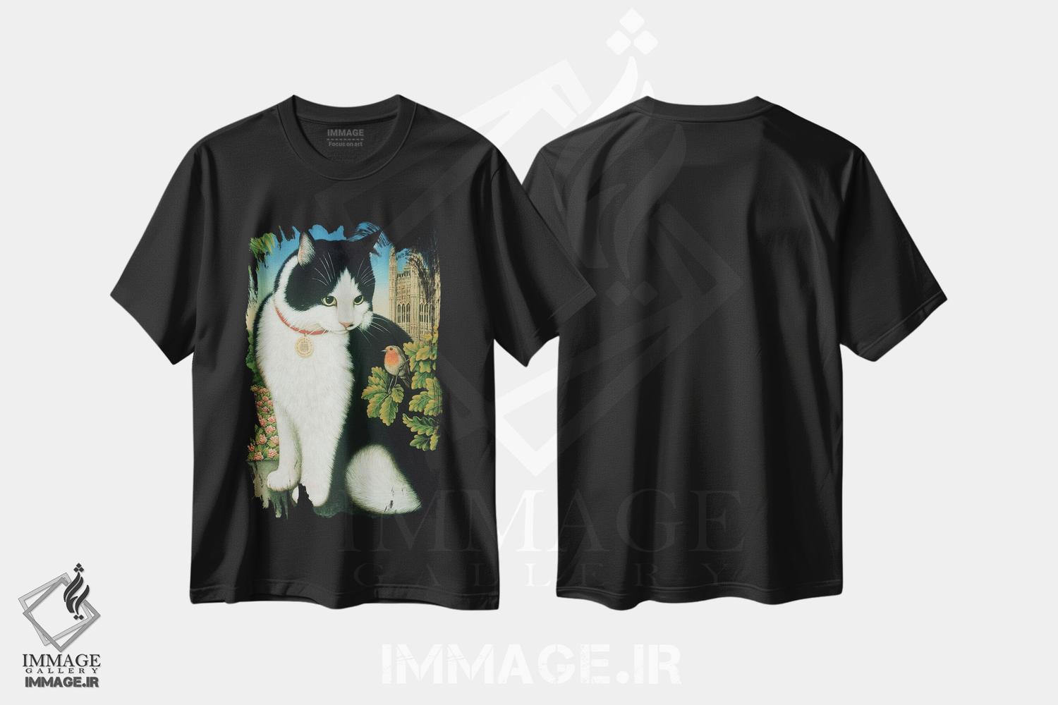تیشرت طرح دار همفری، گربه داونینگ استریت، ۱۹۹۵، هنر فاخر کلاسیک اثر فرانسیس برومفیلد | فروشگاه ایماژ