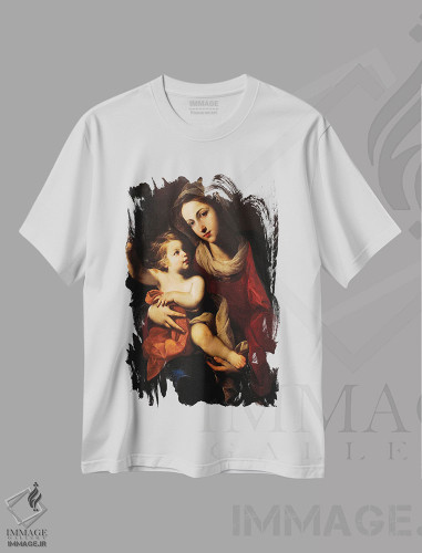 تیشرت طرح دار مریم مقدس و کودک، هنر فاخر کلاسیک اثر فرانچسکو سولیمنا | فروشگاه ایماژ