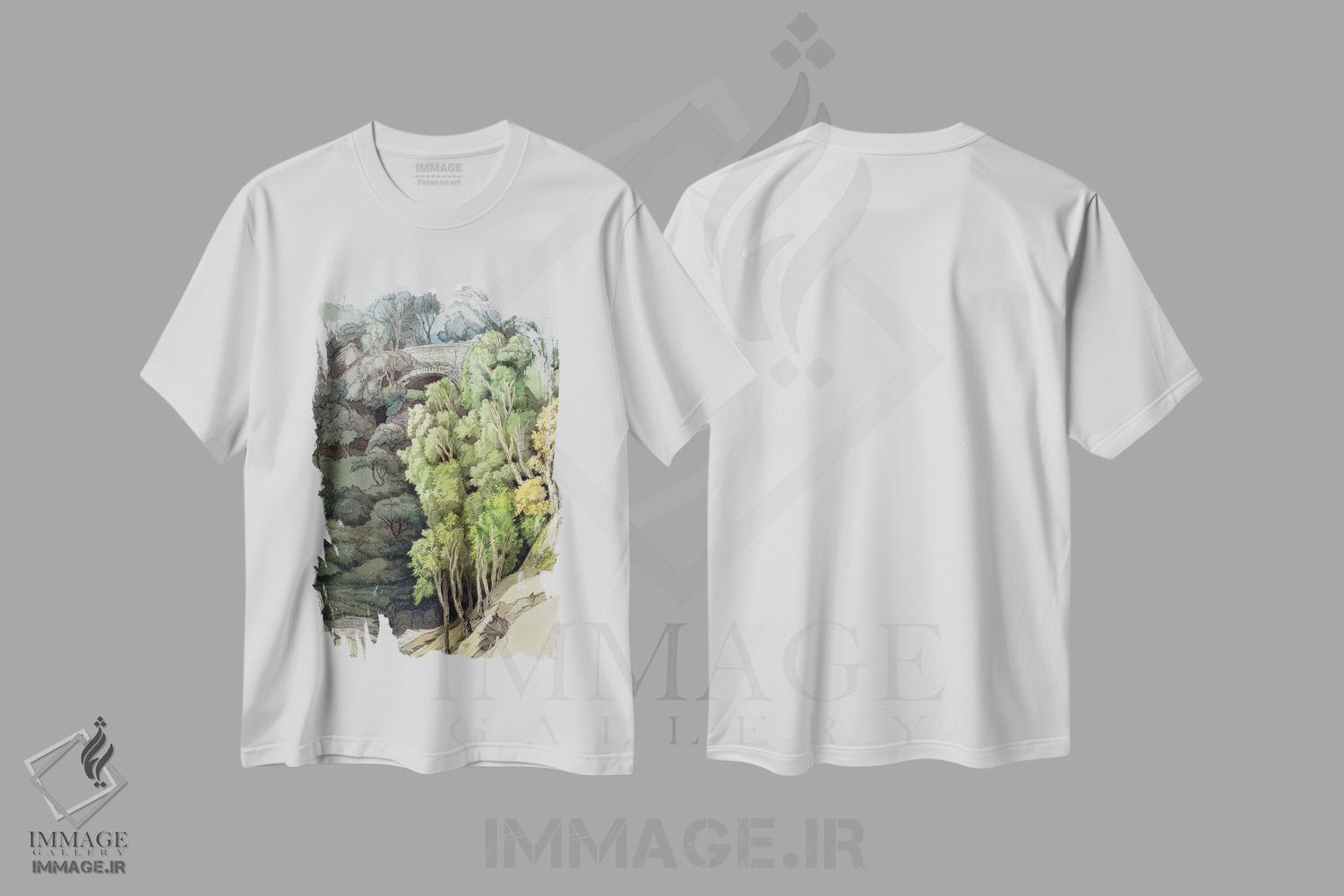 تیشرت طرح دار پل شیطان، ۱۸۱۰، هنر فاخر کلاسیک اثر فرانسیس تاون | فروشگاه ایماژ