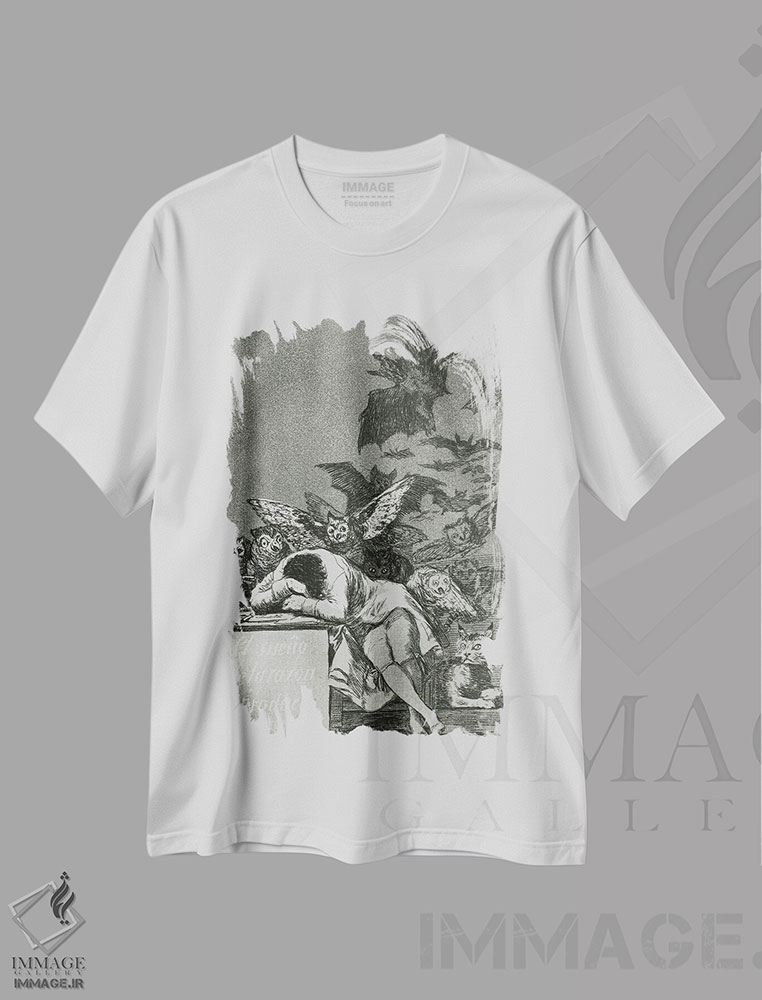 تیشرت طرح دار خواب عقل هیولا می زاید، ۱۷۹۹، هنر فاخر کلاسیک اثر فرانسیسکو گویا | فروشگاه ایماژ