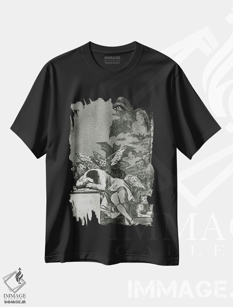 تیشرت طرح دار خواب عقل هیولا می زاید، ۱۷۹۹، هنر فاخر کلاسیک اثر فرانسیسکو گویا | immage.ir