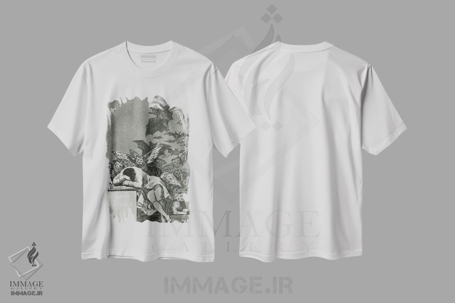 تیشرت طرح دار خواب عقل هیولا می زاید، ۱۷۹۹، هنر فاخر کلاسیک اثر فرانسیسکو گویا | فروشگاه ایماژ