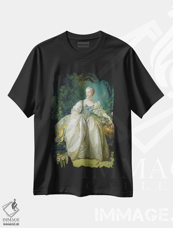 تیشرت طرح دار مدام برژه ره، حدود ۱۷۶۶، هنر فاخر کلاسیک اثر فرانسوا بوشه | immage.ir