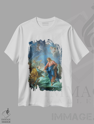 تیشرت طرح دار دعوت سنت پیتر به راه رفتن روی آب، ۱۷۶۶، هنر فاخر کلاسیک اثر فرانسوا بوشه | فروشگاه ایماژ