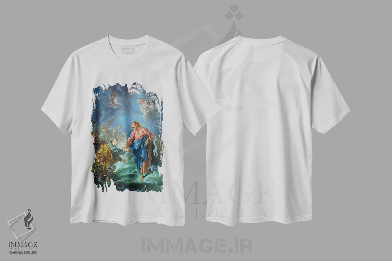 تیشرت طرح دار دعوت سنت پیتر به راه رفتن روی آب، ۱۷۶۶، هنر فاخر کلاسیک اثر فرانسوا بوشه | فروشگاه ایماژ