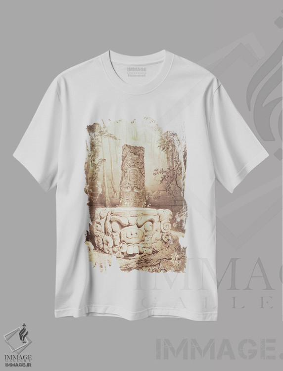 تیشرت طرح دار بُت و محراب در کوپان، ۱۸۴۴، هنر فاخر کلاسیک اثر فردریک کاتروود | immage.ir