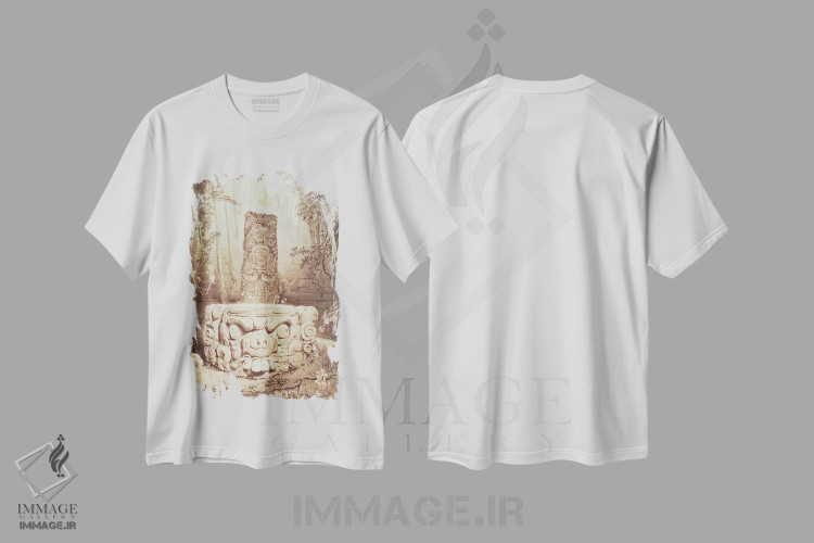 تیشرت طرح دار بُت و محراب در کوپان، ۱۸۴۴، هنر فاخر کلاسیک اثر فردریک کاتروود | immage.ir