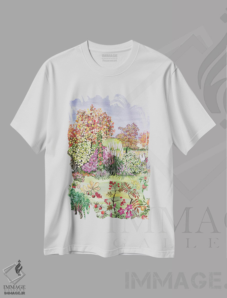 تیشرت طرح دار The Four Seasons,پاییز، چهار فصل، هنر فاخر کلاسیک اثر هیلاری جونز | immage.ir