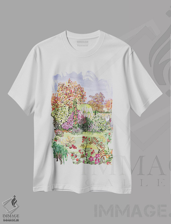 تیشرت طرح دار The Four Seasons,پاییز، چهار فصل، هنر فاخر کلاسیک اثر هیلاری جونز | immage.ir