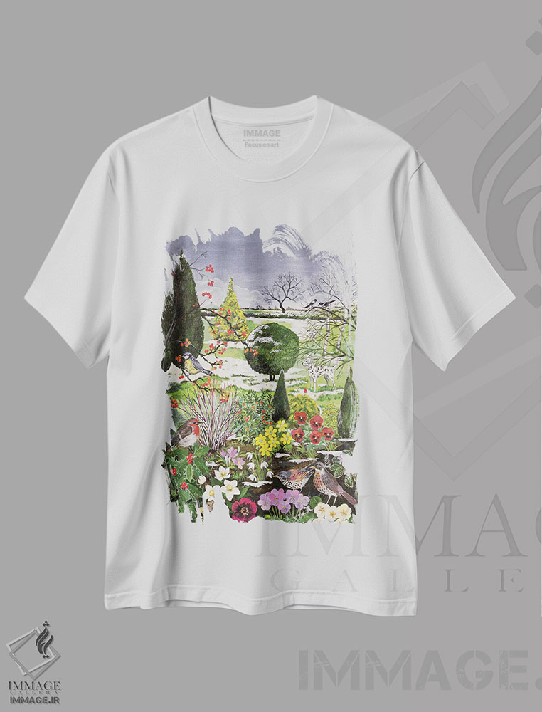 تیشرت طرح دار The Four Seasons,زمستان، چهار فصل، هنر فاخر کلاسیک اثر هیلاری جونز | فروشگاه ایماژ