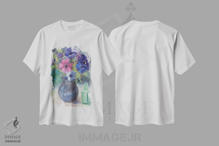 تیشرت طرح دار شقایق ها، هنر فاخر کلاسیک اثر کارن آرمیتاژ | immage.ir