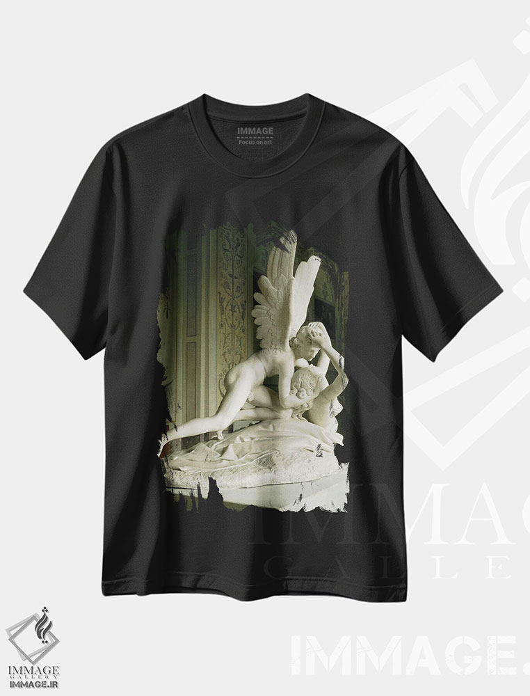 تیشرت طرح دار 1796,کیوپید و پسشه، ۱۷۹۶، هنر فاخر کلاسیک اثر آنتونیو کانوا | immage.ir