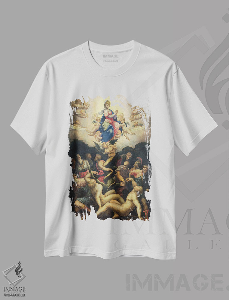 تیشرت طرح دار تمثیل لقاح پاک، هنر فاخر کلاسیک اثر جورجو وازاری | فروشگاه ایماژ