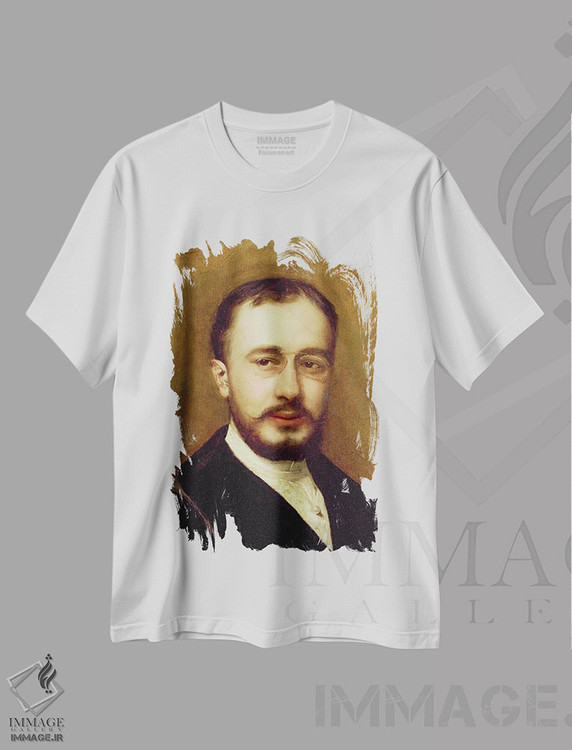 تیشرت طرح دار پرترهٔ تولوز-لوترک، هنر فاخر کلاسیک اثر شارل امیل اوگوست کارولوس-دوران | فروشگاه ایماژ