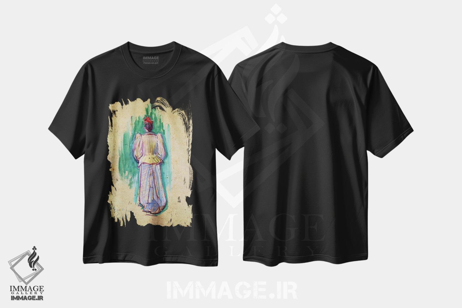 تیشرت طرح دار بانوی قدم زن، هنر فاخر کلاسیک اثر آنری دو تولوز-لوترک | immage.ir