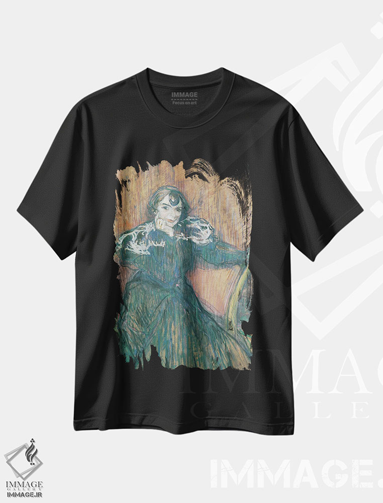 تیشرت طرح دار 1897,مادام برت بَدی، ۱۸۹۷، هنر فاخر کلاسیک اثر آنری دو تولوز-لوترک | فروشگاه ایماژ