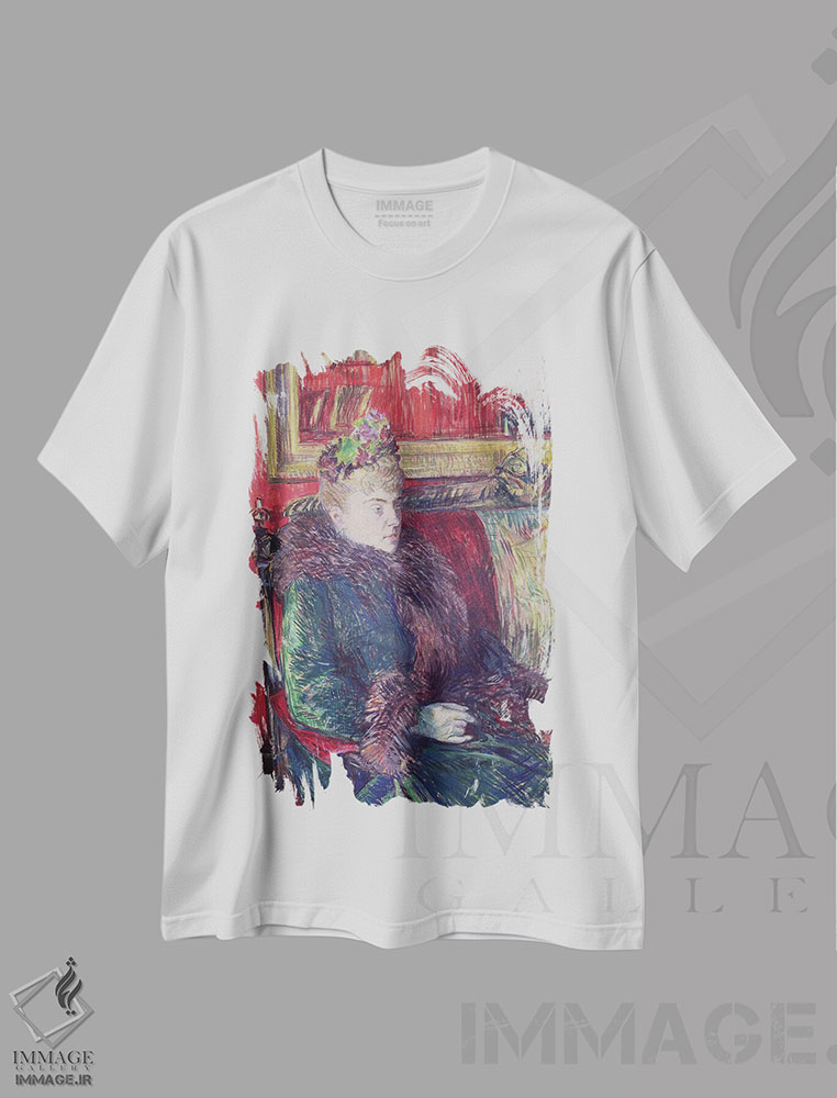 تیشرت طرح دار 1893,مادام دو گورتزیکوف، ۱۸۹۳، هنر فاخر کلاسیک اثر آنری دو تولوز-لوترک | فروشگاه ایماژ