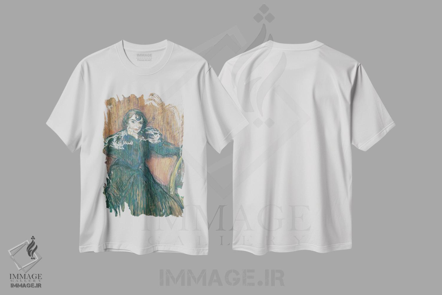 تیشرت طرح دار 1897,مادام برت بَدی، ۱۸۹۷، هنر فاخر کلاسیک اثر آنری دو تولوز-لوترک | immage.ir