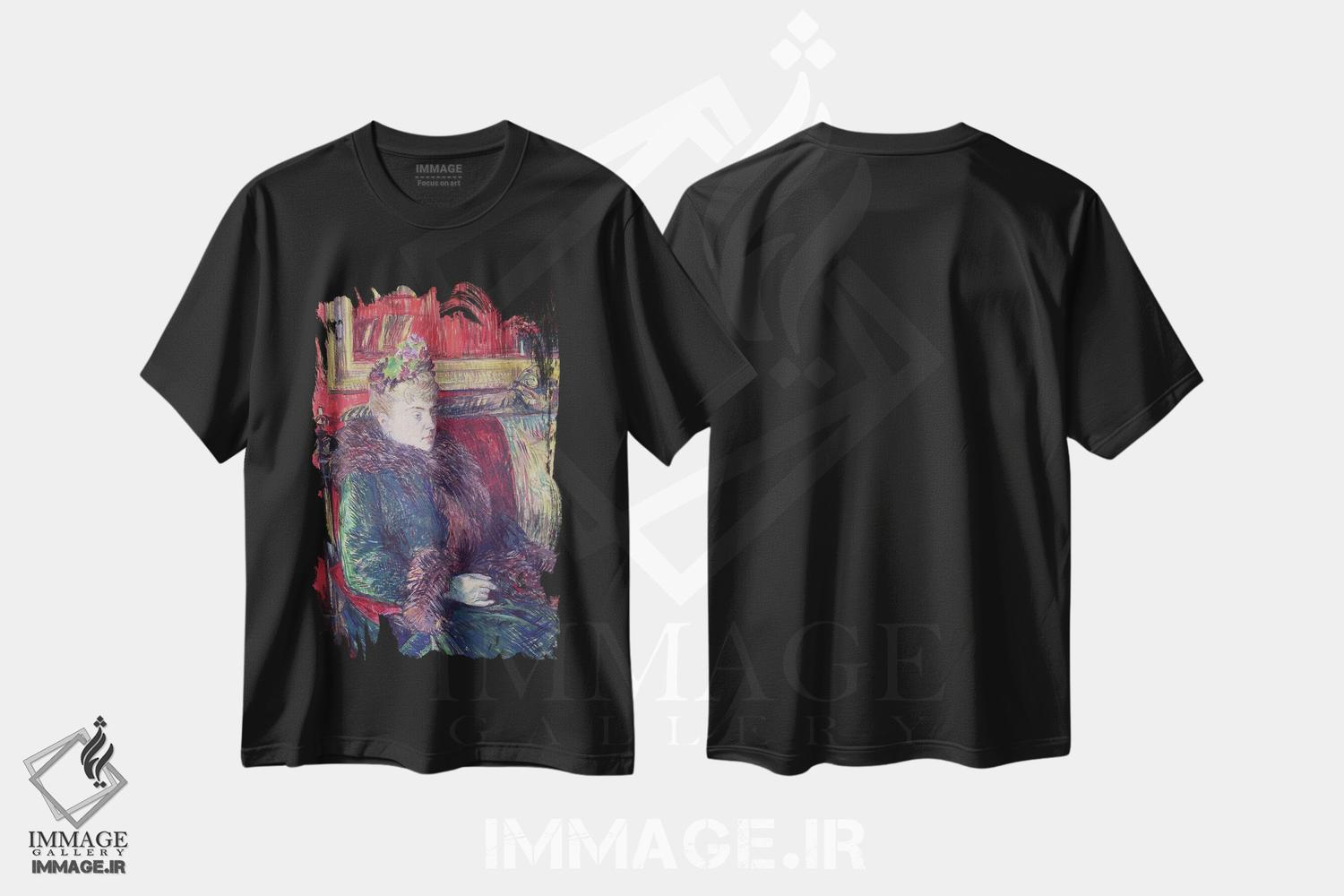 تیشرت طرح دار 1893,مادام دو گورتزیکوف، ۱۸۹۳، هنر فاخر کلاسیک اثر آنری دو تولوز-لوترک | immage.ir