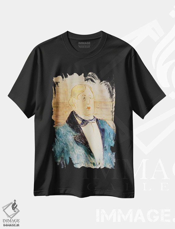 تیشرت طرح دار 1895,پرترهٔ اسکار وایلد، ۱۸۹۵، هنر فاخر کلاسیک اثر آنری دو تولوز-لوترک | immage.ir