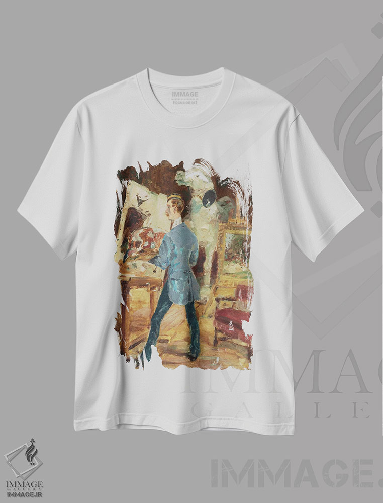 تیشرت طرح دار 1881,پرنس تو در آتلیه اش، ۱۸۸۱، هنر فاخر کلاسیک اثر آنری دو تولوز-لوترک | فروشگاه ایماژ