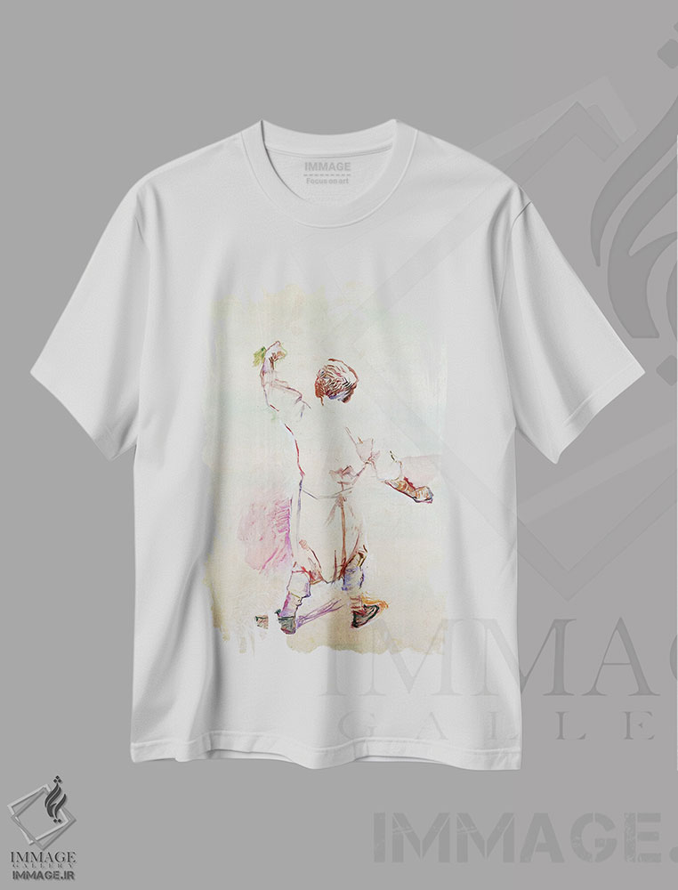 تیشرت طرح دار 1888,پشت مردی با پیراهن بلند، ۱۸۸۸، هنر فاخر کلاسیک اثر آنری دو تولوز-لوترک | فروشگاه ایماژ