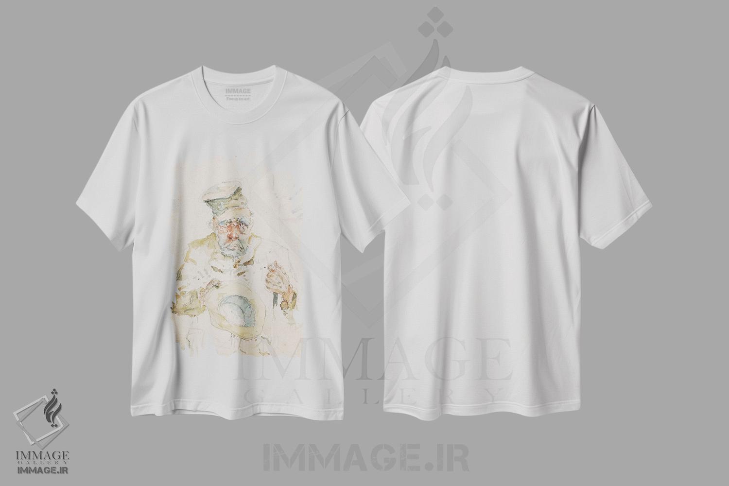 تیشرت طرح دار C.1880,گدا در شهر آلبی، حدود ۱۸۸۰، هنر فاخر کلاسیک اثر آنری دو تولوز-لوترک | immage.ir