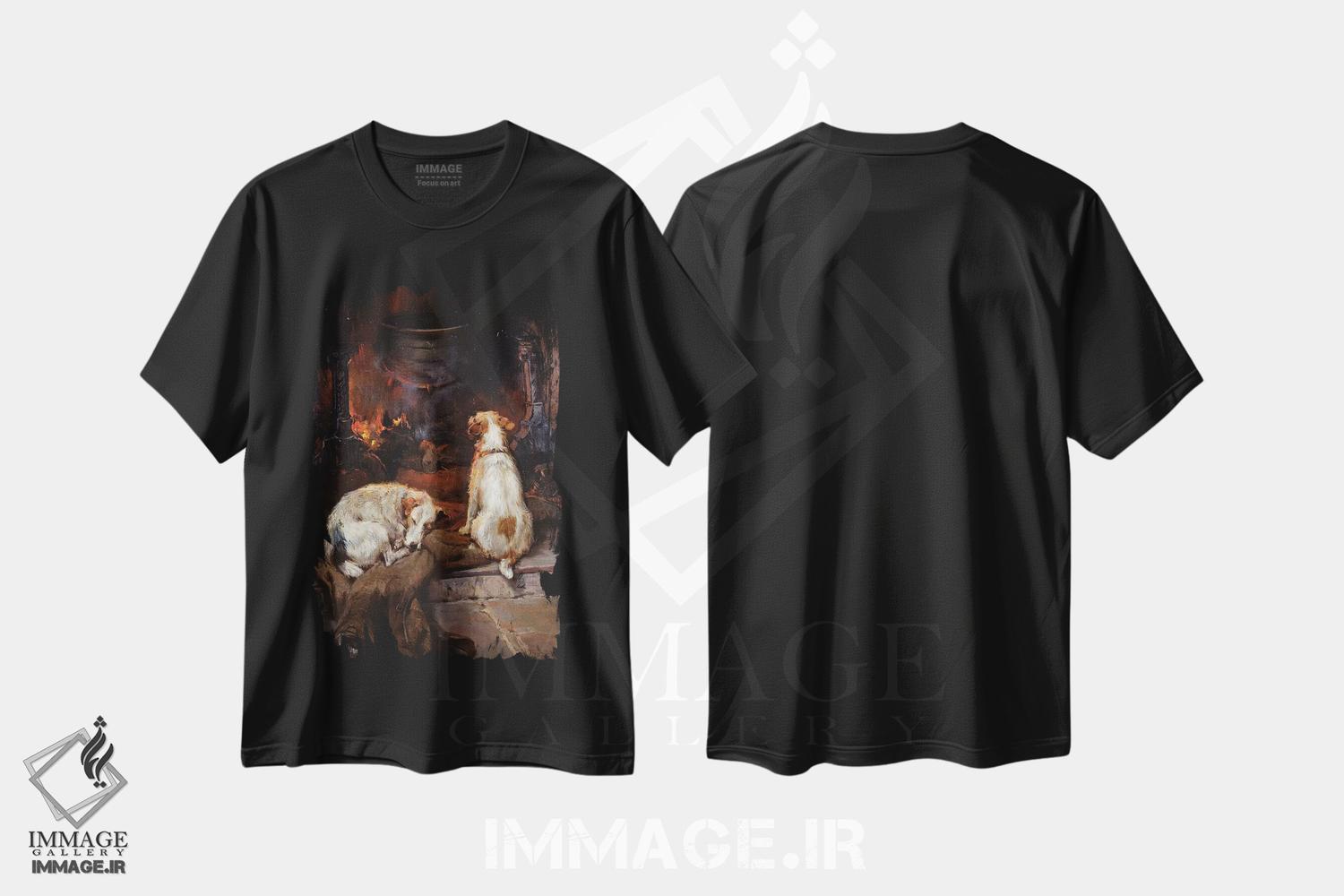 تیشرت طرح دار 1894,کنار شومینه، ۱۸۹۴، هنر فاخر کلاسیک اثر فیلیپ یوستیس استرتون | فروشگاه ایماژ