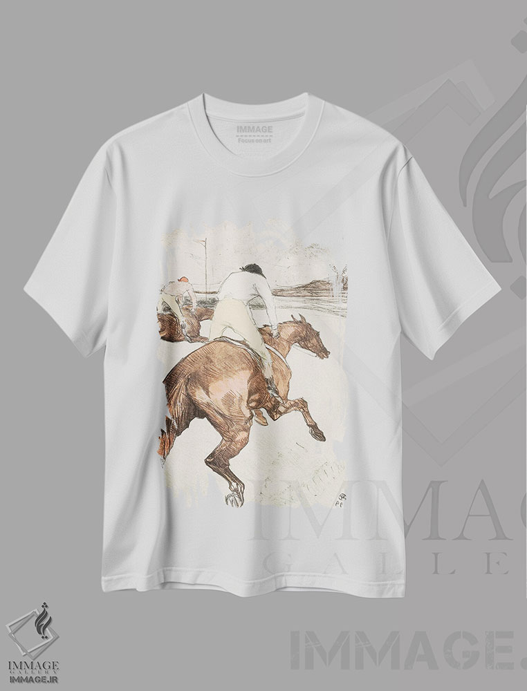 تیشرت طرح دار 1899,جوکی، ۱۸۹۹، هنر فاخر کلاسیک اثر آنری دو تولوز-لوترک | immage.ir