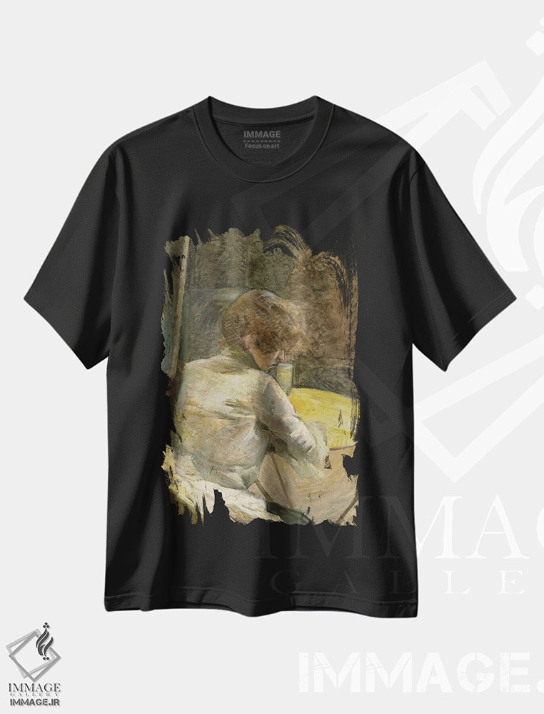 تیشرت طرح دار انتظار، حدود ۱۸۸۷، هنر فاخر کلاسیک اثر آنری دو تولوز-لوترک | فروشگاه ایماژ