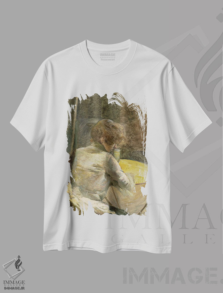 تیشرت طرح دار انتظار، حدود ۱۸۸۷، هنر فاخر کلاسیک اثر آنری دو تولوز-لوترک | immage.ir