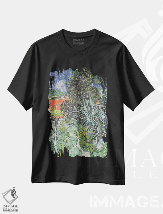 تیشرت طرح دار باغ دکتر گاچه در آور-سور-اواز، ۱۸۹۰، هنر فاخر کلاسیک اثر ونسان ون گوگ | immage.ir