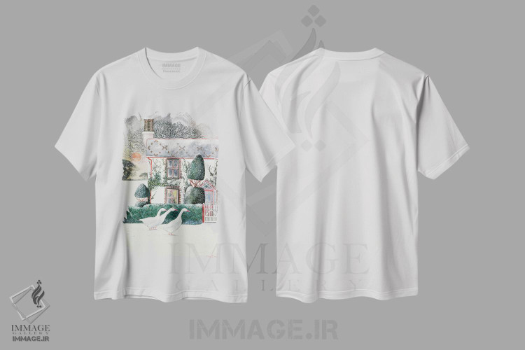 تیشرت طرح دار کلبه کریسمسی، ۱۹۸۵، هنر فاخر کلاسیک اثر لیزا گرا یِنسن | immage.ir