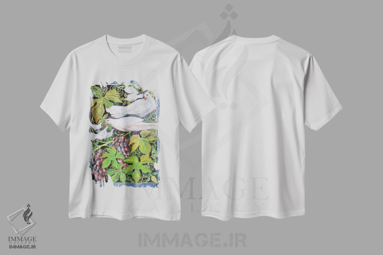 تیشرت طرح دار کبوترها، ۱۹۹۶، هنر فاخر کلاسیک اثر لیزا گرا یِنسن | فروشگاه ایماژ