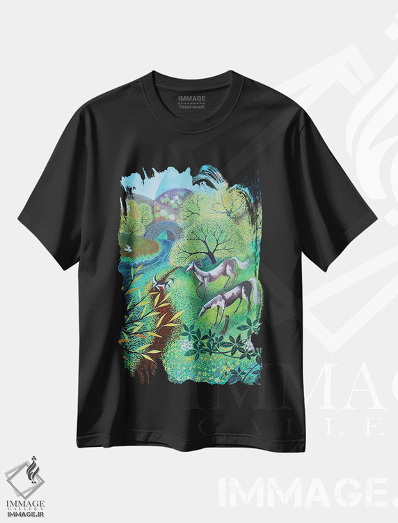 تیشرت طرح دار پرستوهای دریایی بر رود، ۲۰۲۱، هنر فاخر کلاسیک اثر لیزا گرا یِنسن | immage.ir