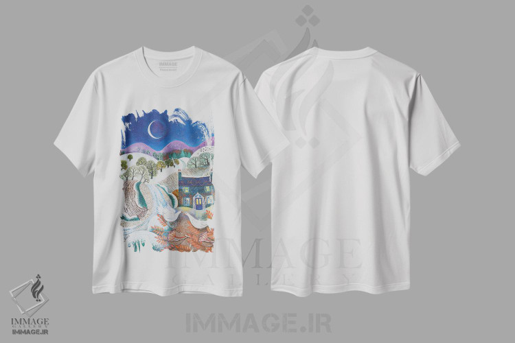 تیشرت طرح دار پرندگان برفی، ۲۰۱۸، هنر فاخر کلاسیک اثر لیزا گرا یِنسن | immage.ir