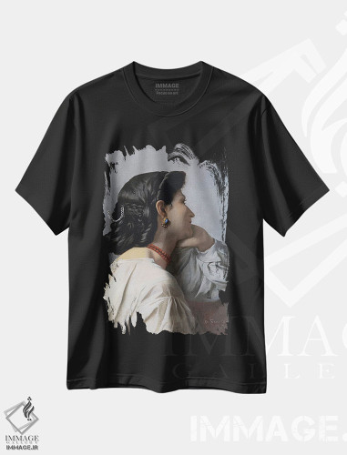 تیشرت طرح دار "ایفیژنی" سر یک زن، ۱۸۷۰، هنر فاخر کلاسیک اثر انسلْم فوئرباخ | فروشگاه ایماژ