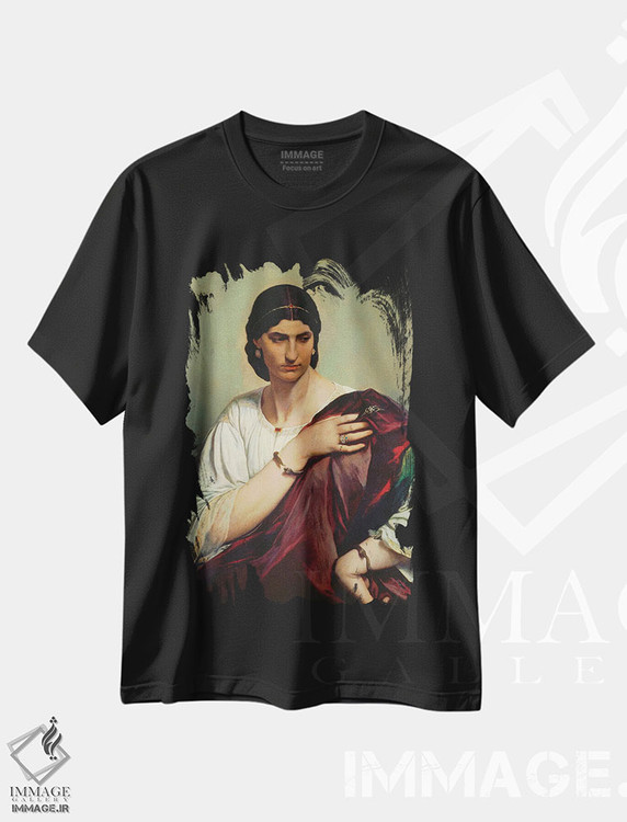تیشرت طرح دار پرتره یک زن رومی، هنر فاخر کلاسیک اثر انسلْم فوئرباخ | immage.ir