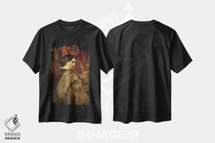 تیشرت طرح دار خودنگاره، حدود ۱۸۶۰، هنر فاخر کلاسیک اثر انسلْم فوئرباخ | فروشگاه ایماژ