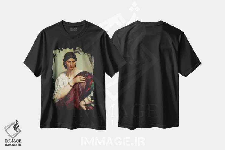 تیشرت طرح دار پرتره یک زن رومی، هنر فاخر کلاسیک اثر انسلْم فوئرباخ | immage.ir