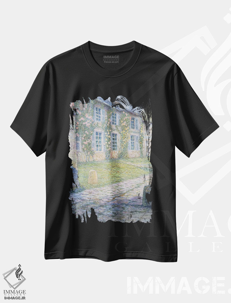 تیشرت طرح دار خانه گل رز در ورسای، ۱۹۱۸، هنر فاخر کلاسیک اثر آنری اوژن اوگوستین لو سیدانر | فروشگاه ایماژ