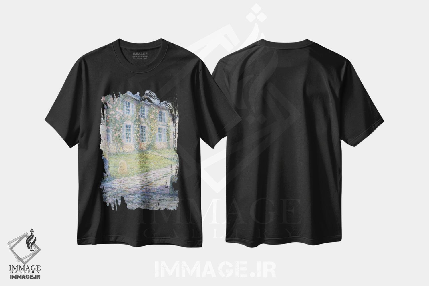 تیشرت طرح دار خانه گل رز در ورسای، ۱۹۱۸، هنر فاخر کلاسیک اثر آنری اوژن اوگوستین لو سیدانر | فروشگاه ایماژ
